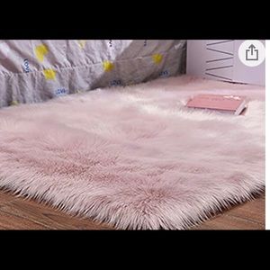 Faux Fur Sheepskin Area Rug,Solid Shaggy Area Rugs Light Pink 3ftx5f